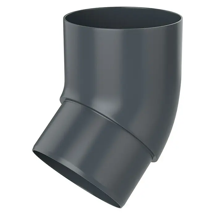 FunkeGruppe Fallrohrbogen - Nennweite: 50 mm, Winkel: 45 °, Kunststoff, Anthrazit