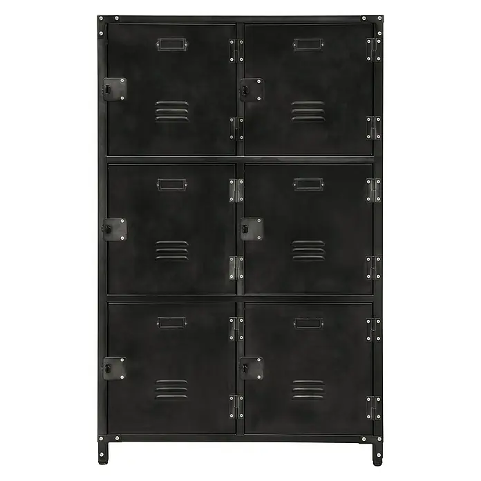 Metallschrank Vintage Industrial Style - 35 x 75 x 120 cm, Anzahl Türen: 6 Stk., Anzahl Fächer: 6 Stk. - Vorderansicht