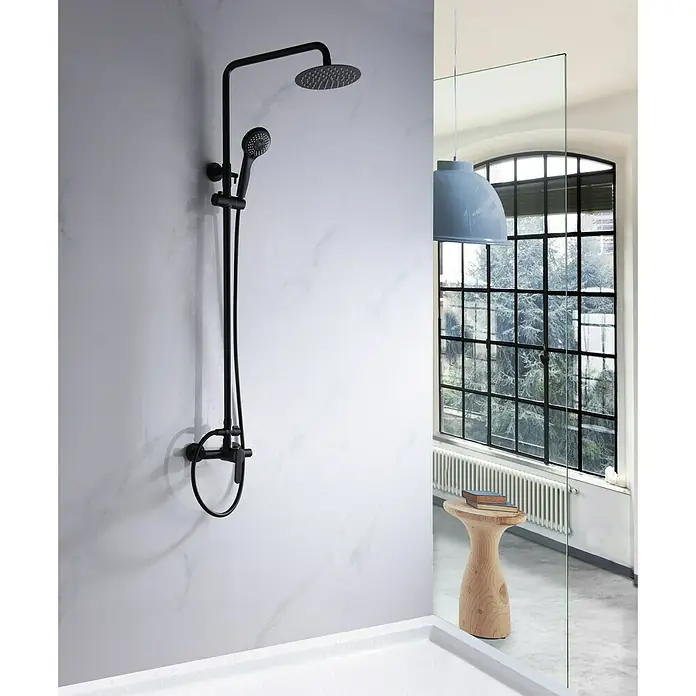 Imex Roma Sistema de ducha - Con grifo monomando, Número de tipos de chorro: 3 ud., Negro - Foto ambiente