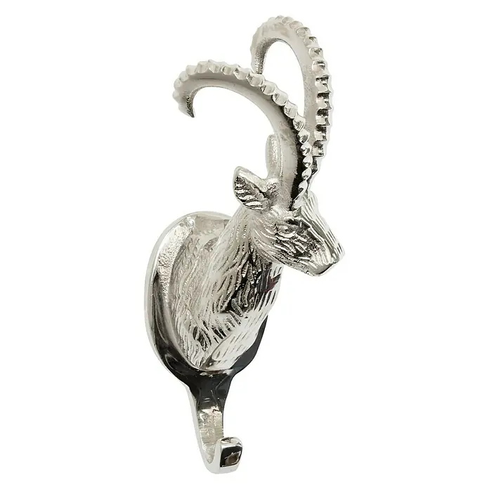 BHP Garderobenhaken Steinbock - Anzahl Haken: 1 Stk., L x B x H: 3 x 4 x 8 cm - Linke Seitenansicht