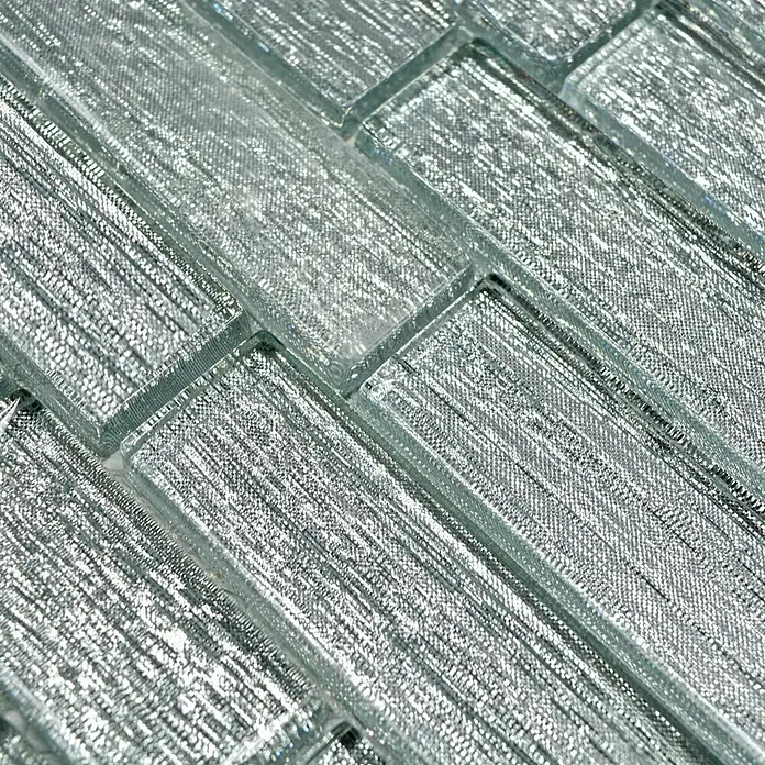 Mosaikfliese Verbund Crystal Chic XCM 8CSV - 29,8 x 30,5 cm, Silbergrau, Glänzend - Detailaufnahme