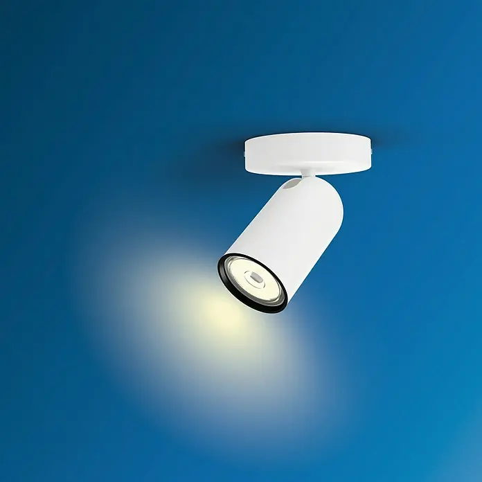 Philips Foco de una luz Pongee - 10 W, L x An x Al: 8,2 x 13,8 x 10 cm, Blanco, GU10