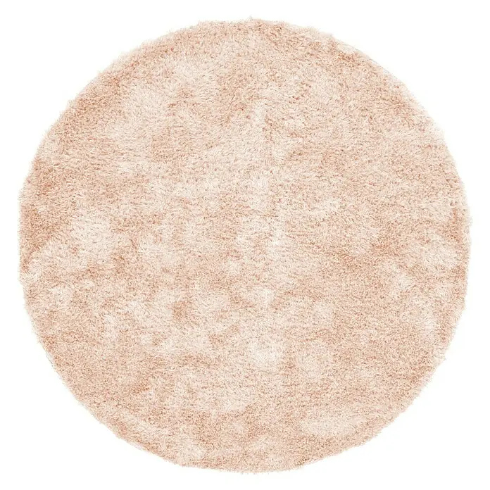 Kayoom Hochflorteppich Diamond - Puderrosa, Durchmesser: 160 cm, 100 % Polyester - Ansicht von oben