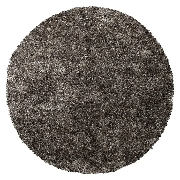 Kayoom Hochflorteppich Diamond - Champagner, Durchmesser: 120 cm, 100 % Polyester - Ansicht von oben