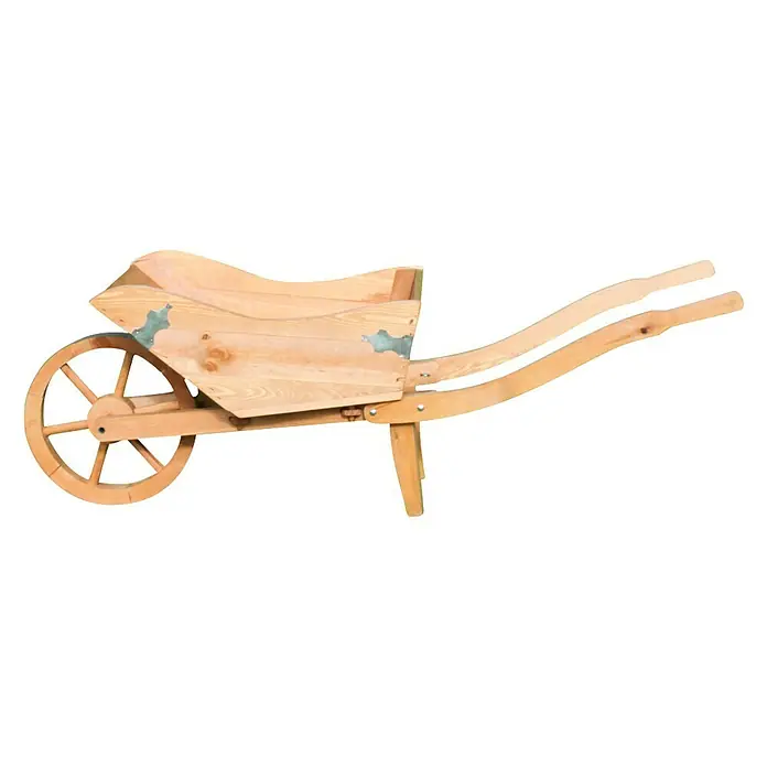 Promadino Pflanzkasten Pflanzschubkarre Tessin - Außenmaß (L x B x H): 145 x 56 x 52 cm, Holz, Natur - Rechte Seitenansicht