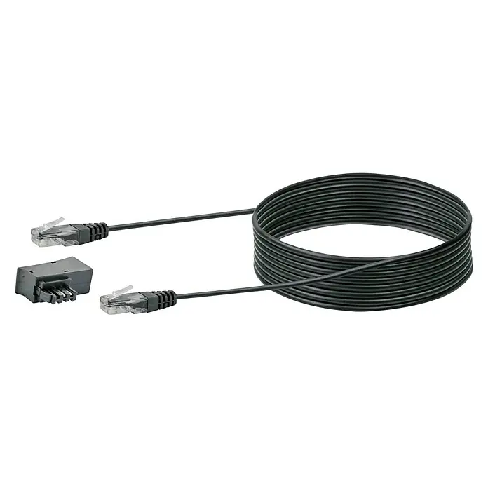 Schwaiger TAE-Adapter - RJ45-Buchse, TAE-F-Stecker, Kabellänge: 6 m - Vorderansicht