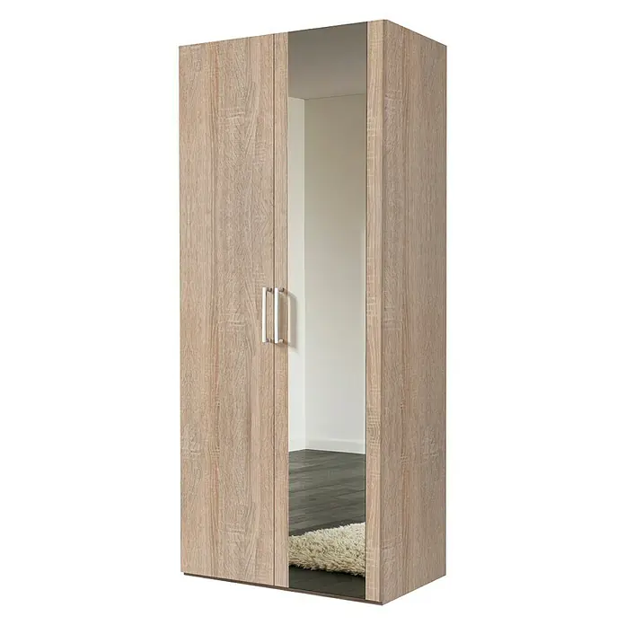 Express Möbel Drehtürschrank Brooklyn - L x B x H: 58 x 100 x 216 cm, Sonoma Eiche, 1 Spiegel - Rechte Seitenansicht