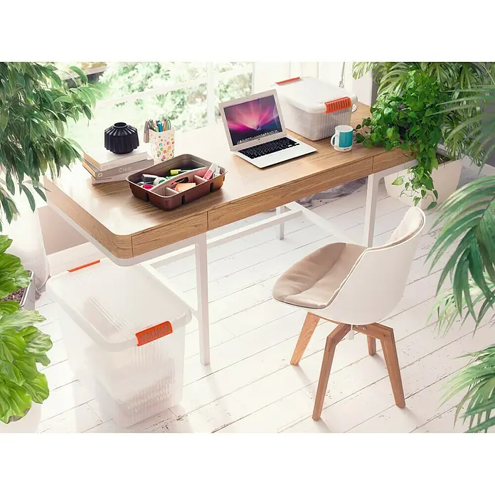 KIS Aufbewahrungsbox K-Latch S - L x B x H: 39 x 29 x 18 cm, Transparent, Orange, Kunststoff