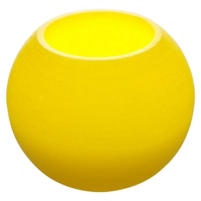 Flower Power Vela con LED Bola - Ø x Al: 15 x 12 cm, Crema, Cera natural - Vista descendente