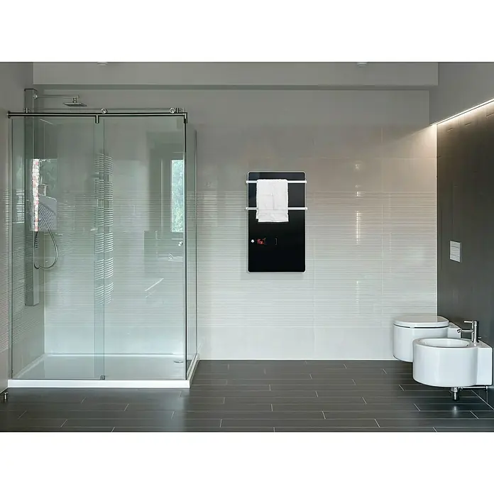 Pur Line Radiador toallero Zafir V2000T - An x Al: 46 x 80 cm, 1.800 W, Negro