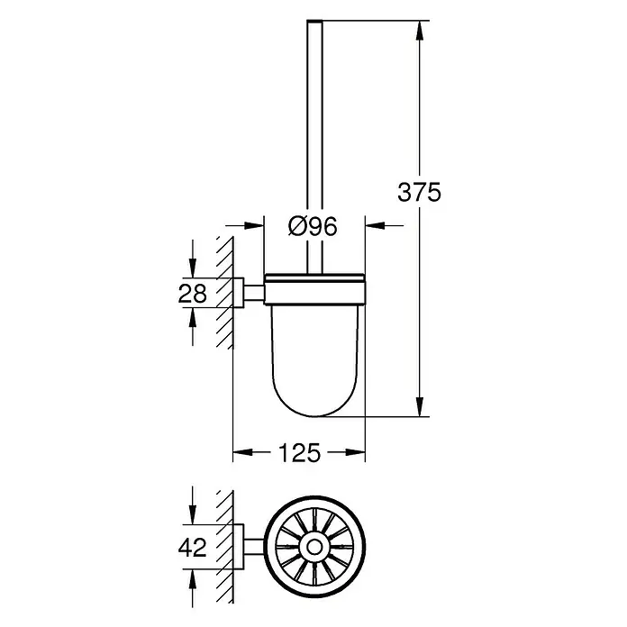 Grohe Essentials Cube Conjunto de escobilla - Cromo, Brillante