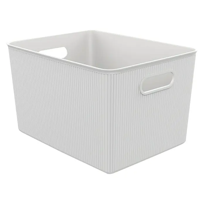 Tatay Baobab Cesta para la ropa XL - 29,4 x 38,5 x 23 cm, Plástico, Blanco
