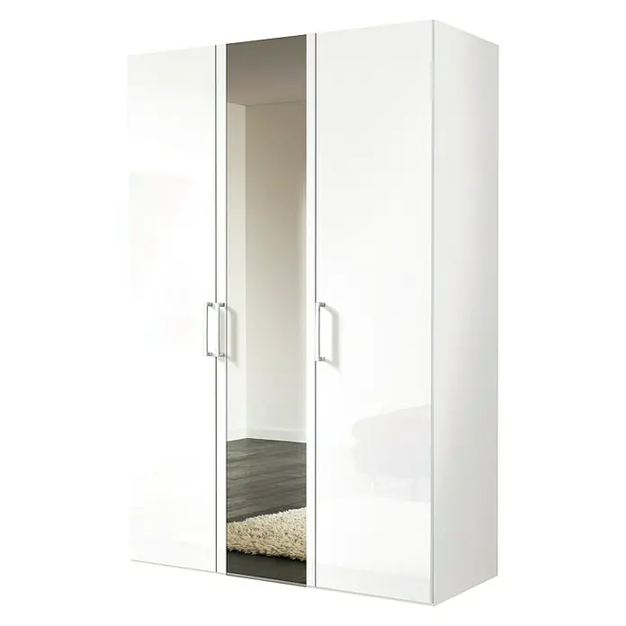 Express Möbel Drehtürschrank Brooklyn - L x B x H: 58 x 150 x 216 cm, Weiß, Lackiert, 1 Spiegel - Rechte Seitenansicht