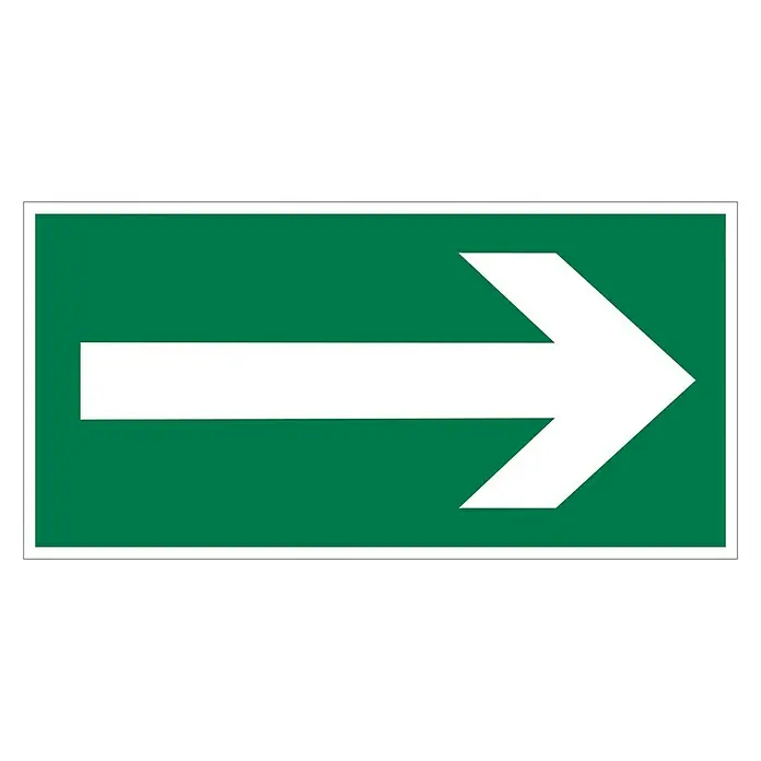 Pickup Fluchtwegschild - Motiv: Pfeil rechts, L x B: 30 x 15 cm - Draufsicht