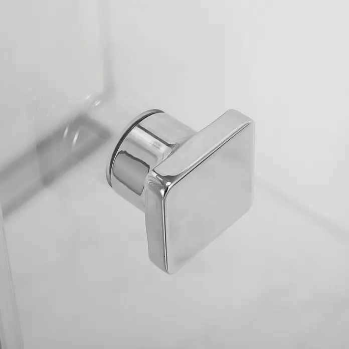 GEO Hit Nischendusche B-N400 - 90 x 202,2 cm, Beschichtet, DIN Anschlag: Links, Stärke: 6 mm, Silber - Vorderansicht