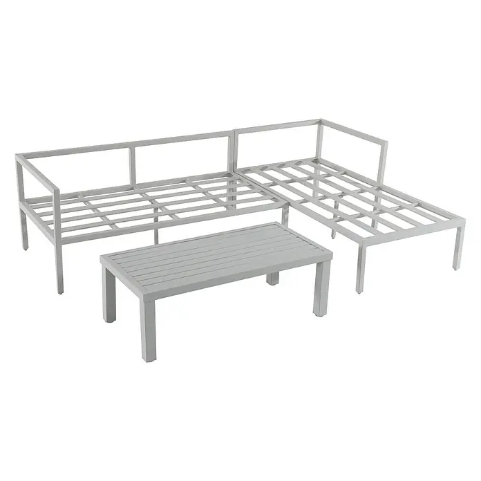 Sunfun Hannah Set lounge namještaja - 3-dij., Aluminij, Svijetlosive boje
