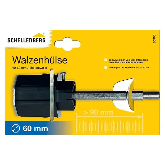 Schellenberg Walzenhülse - Ø x L: 60 x 200 mm, Geeignet für: Rollladen-Maxi-Systeme - Vorderansicht