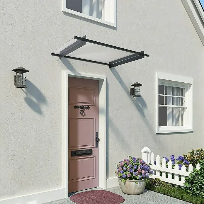 Solid Elements Vordach Louisa - 1.505 x 940 x 140 mm, Farbe Träger: Anthrazitgrau - Stimmungsaufnahme