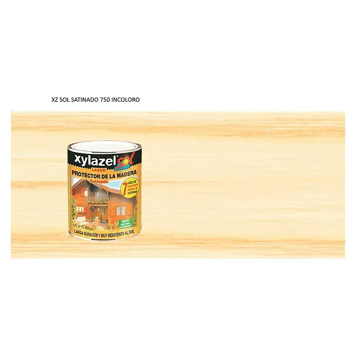 Xylazel Protección para madera lasur Sol - Incoloro, 750 ml, Satinado