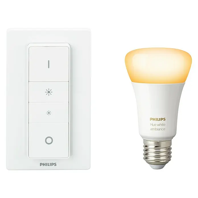 Philips Hue Pack bombillas LED con Mando a Distancia - 10,5 W, E27, Temperatura de color ajustable, Intensidad regulable, 1 ud.