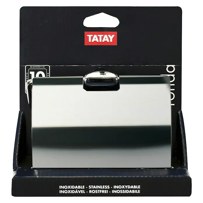 Tatay Ronda Portarrollos papel higiénico - Con tapa, Cromo, Aleación de zinc