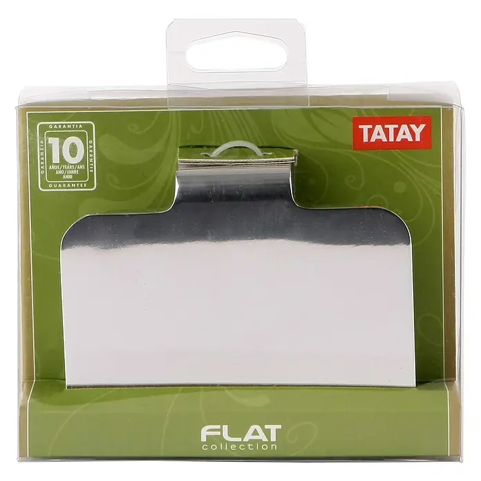 Tatay Flat Portarrollos papel higiénico - Con tapa, Cromo, Aluminio