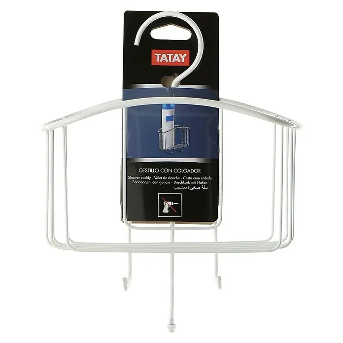 Tatay Cesta de baño colgante - 8,5 x 22,5 x 40 cm, Blanco