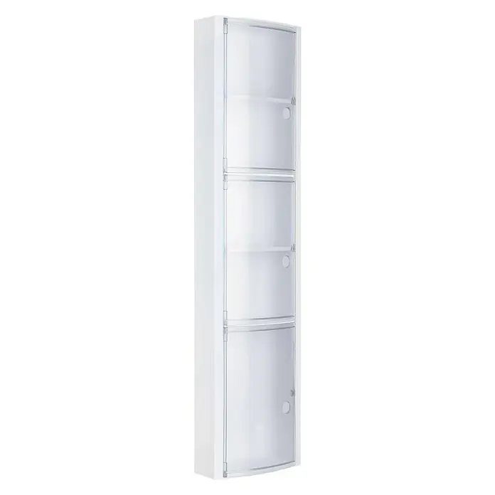 Tatay Columna de baño - 10 x 22 x 90,5 cm, Blanco/Translúcido
