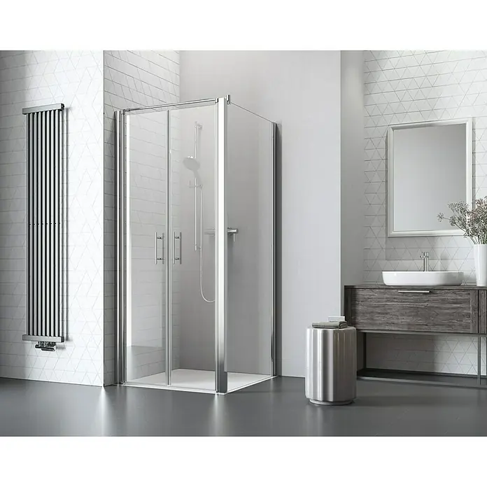 Camargue Vario Dvostruka vrata za tuš kabinu S32 - 80 x 195 cm, Premazano, Debljina: 6 mm, Srebrne boje
