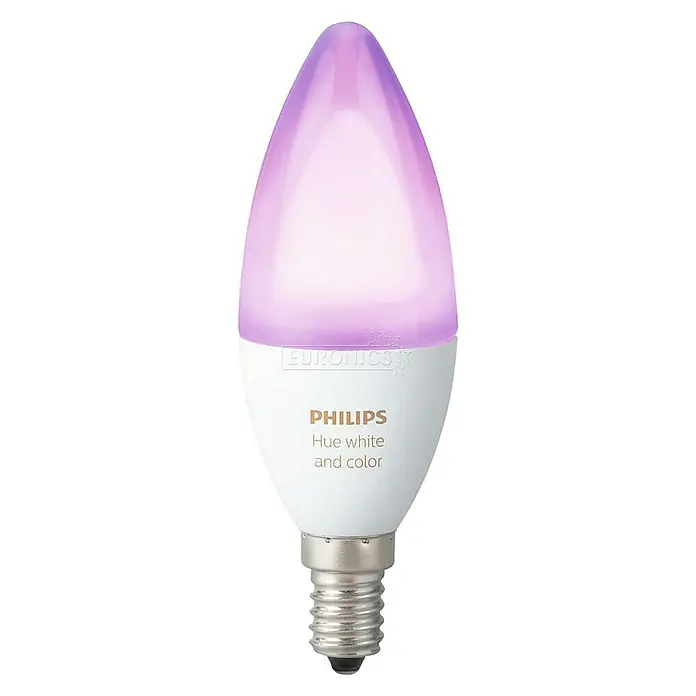 Philips Hue Bombilla LED RGB - 6,5 W, E14, RGBW, Temperatura de color ajustable, 1 ud.