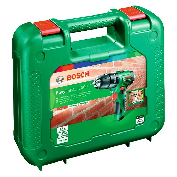 Bosch Taladro atornillador de batería EasyDrill 1200 + set de 38 piezas - 12 V, 1,5 Ah, 0 r.p.m. - 1.650 r.p.m.