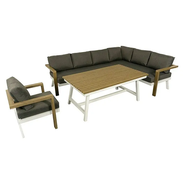 Sunfun Conjunto de muebles Morgana - 4 piezas, Marrón/Blanco