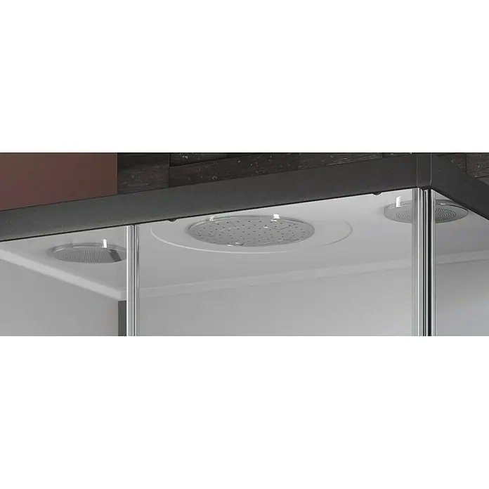 GEO Fix Komplettdusche - 80 x 110 x 215 cm, Weiß/Schwarz - Vorderansicht