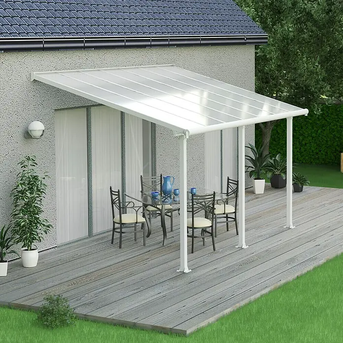 Palram – Canopia Terrassenüberdachung Olympia - Tiefe: 3 m, B x H: 4,25 x 2,1 m, Verkehrsweiß - Stimmungsaufnahme