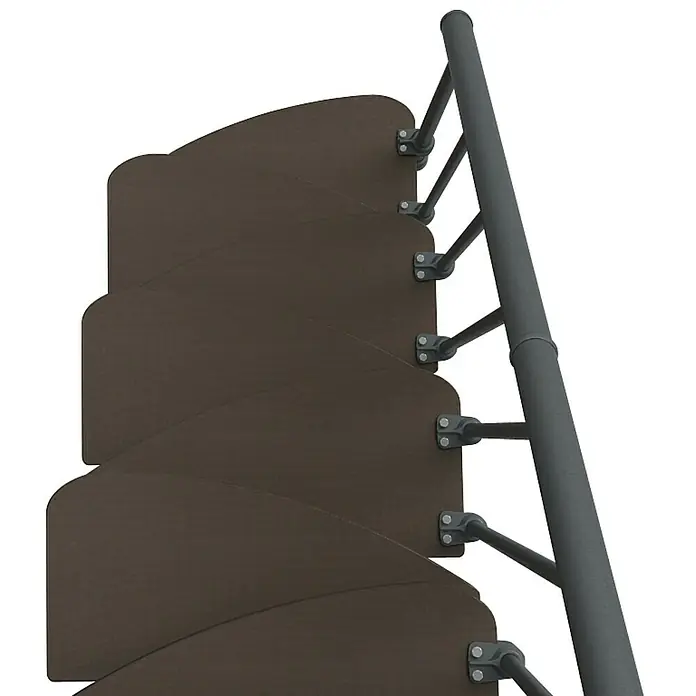 Fontanot Raumspartreppe Zen 2 - Breite: 61 cm, Anthrazit, Anzahl Steigungen: 13 Stk., Farbe Stufen: Birke Ulme Dunkel, Geschosshöhe: 250 cm - 304 cm - Ansicht von oben