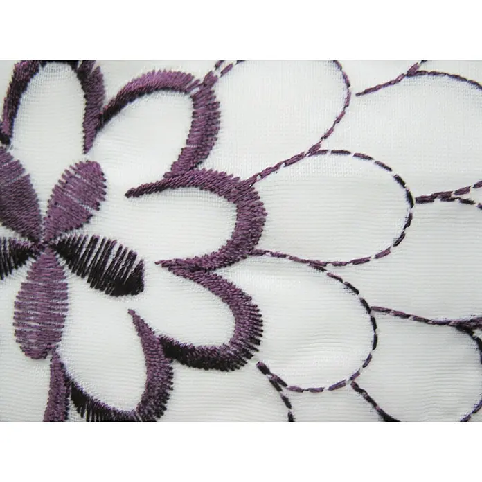 Elbersdrucke Bistrogardine Javine - Weiß/Violett, 140 x 48 cm, 100 % Polyester - Detailaufnahme