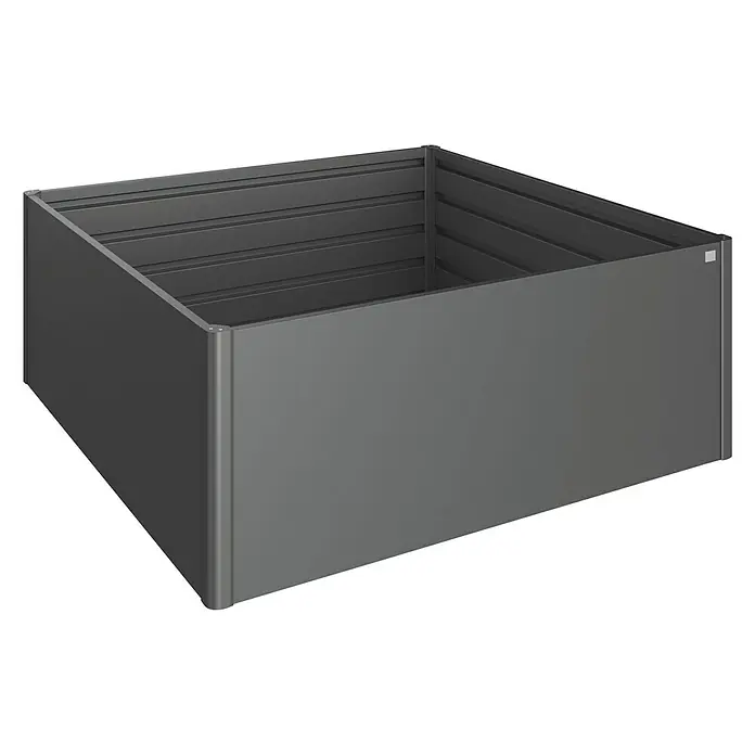 Biohort Hochbeet - L x B x H: 201 x 201 x 77 cm, Stahl, Dunkelgrau Metallic - Vorderansicht