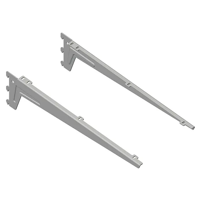 Element System Kutni nosač polica - Duljina: 48 cm, Bijelo-aluminij, Opteretivost: 55 kg, 1 par