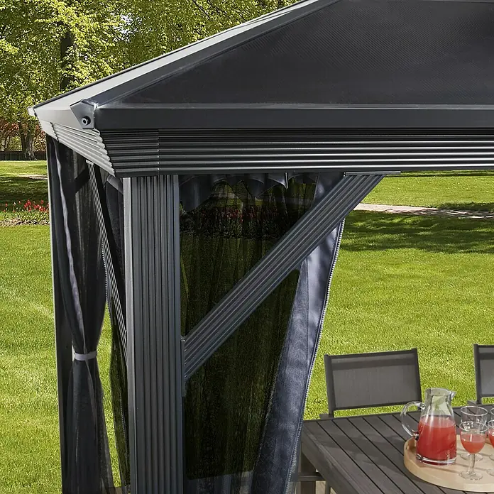 Sojag Pavillon Verona 10 x 10 - 298 x 298 x 261 cm, Anthrazit, Zeltdach - Detailaufnahme