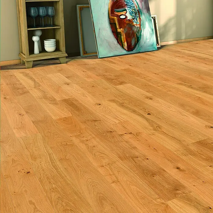 Fertigparkett Eiche lackiert - Landhausdiele, L x B x S: 1.095 x 180 x 11 mm - Stimmungsaufnahme