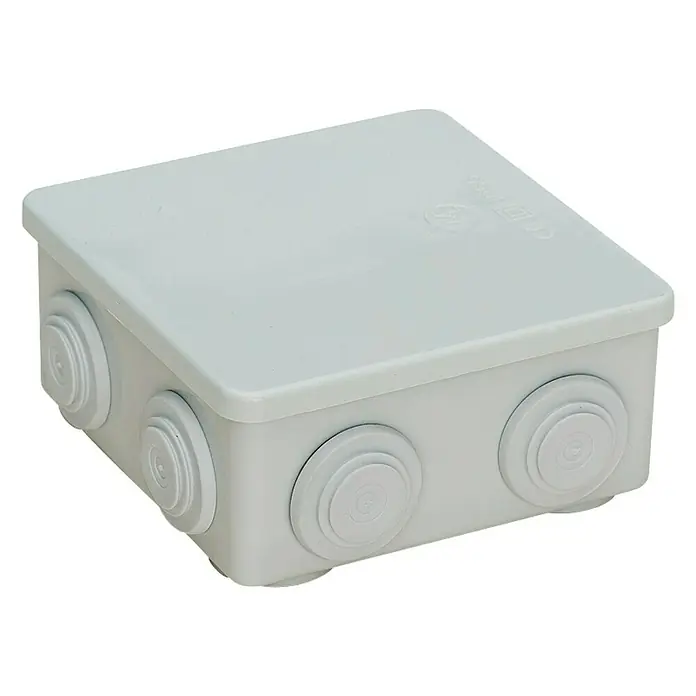 Famatel Caja de superficie para estancias con humedad - L x An x Al: 10 x 10 x 4,5 cm, En pared, IP55