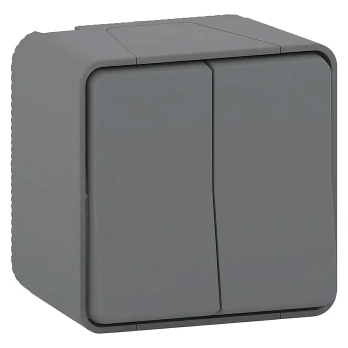 Schneider Electric Conmutador doble Mureva Styl - Gris, Montaje en la pared, 10 AX