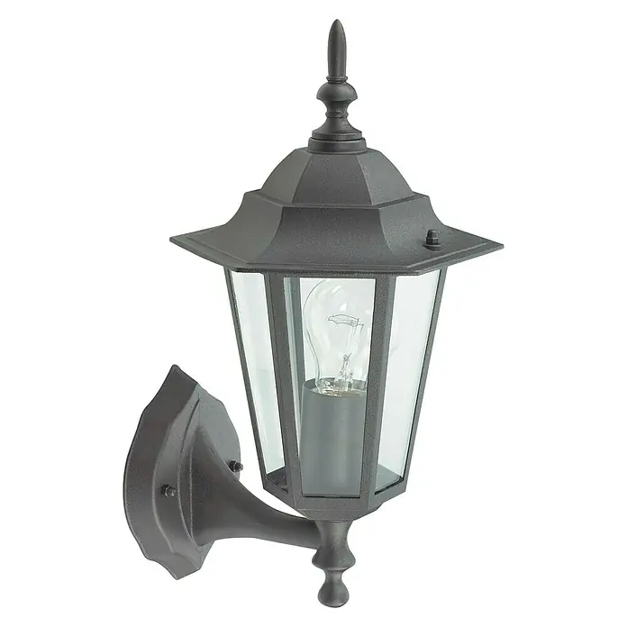 Aplique exterior Orlando - 60 W, 22,6 x 20,2 x 35,2 cm, Negro, IP44, Ascendente