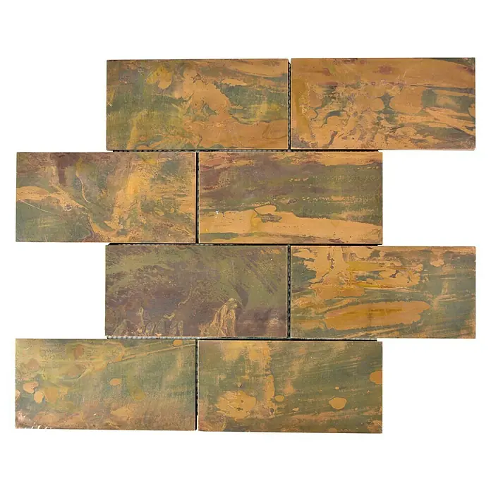 Mosaikfliese Subway XK SW 66 - 30,6 x 30,2 cm, Kupfer, Matt - Ansicht von oben