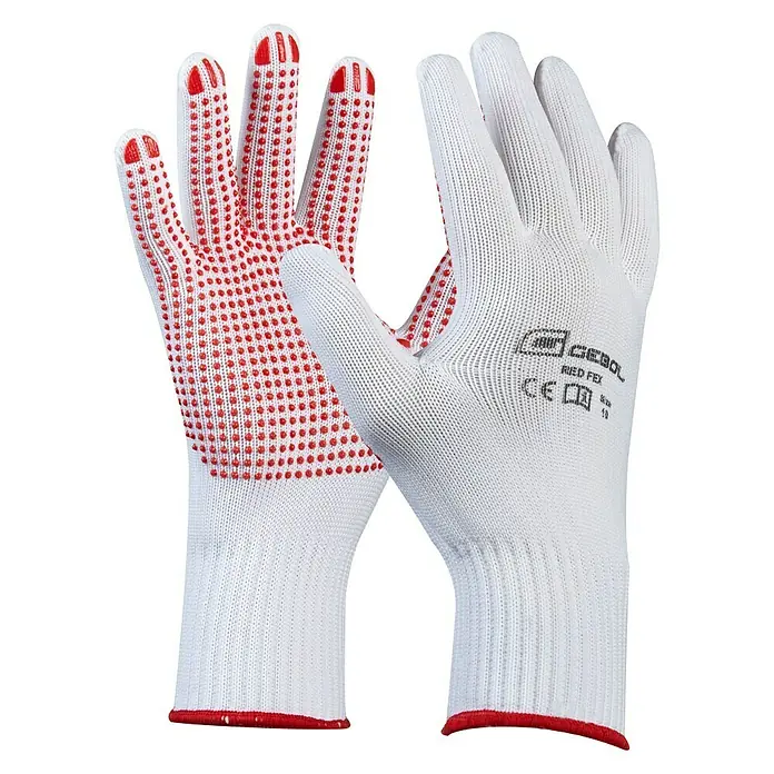 Gebol Guantes de trabajo Red Fex - Medida: 8, Rojo/Blanco