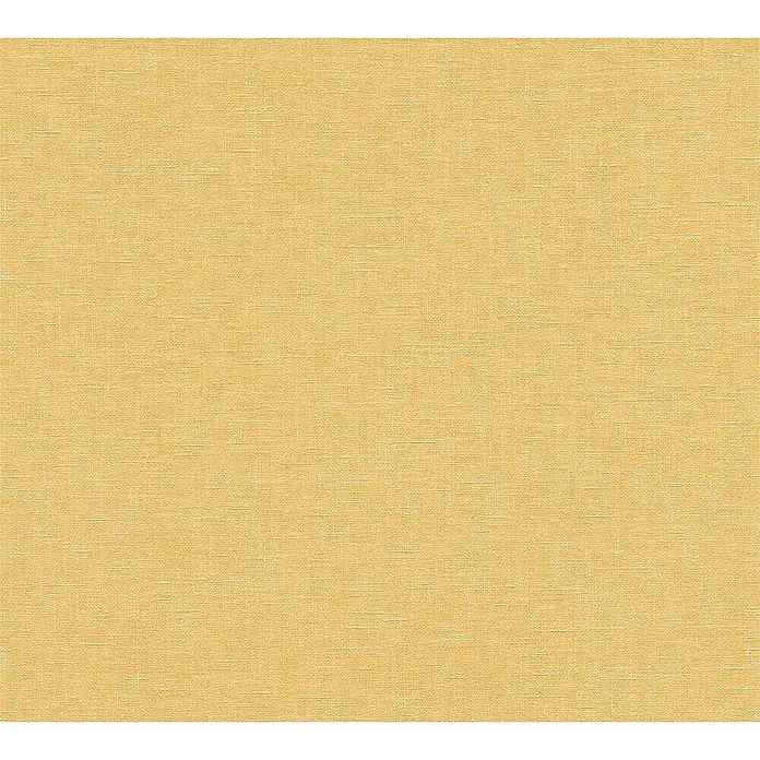 AS Creation Linen Style Vliestapete Meliert - Senf, Uni, 10,05 x 0,53 m - Detailaufnahme