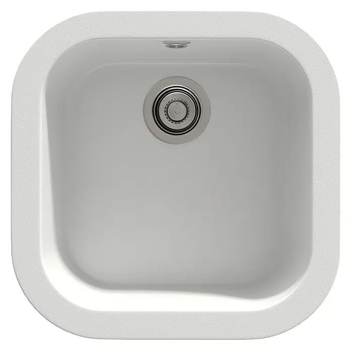 Poalgi Fregadero encastrable Ámbar - 48,5 x 48,5 cm, Gelcoat, Blanco
