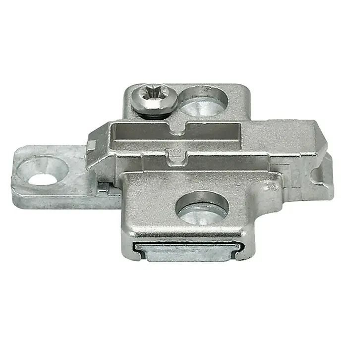 Häfele Montageplatte - L x B x H: 1 x 5 x 5 cm, Lochabstand: 26 mm - Vorderansicht