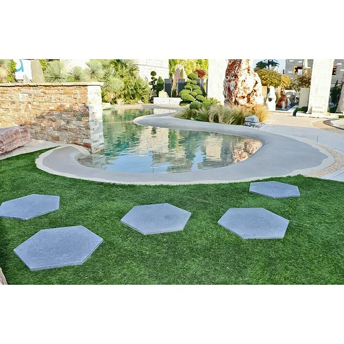 Terrassenfliese Wabe - 59 x 51 x 2 cm, Basaltgrau, Matt