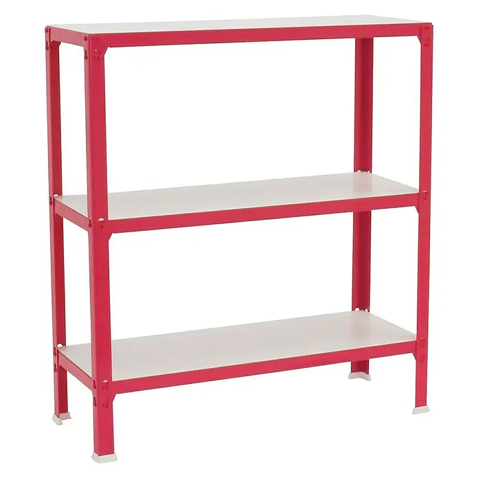 Simonrack Simonhome Estantería metálica Homeclick Wood Color Mini - L x An x Al: 30 x 80 x 90 cm, Capacidad de carga: 150 kg/balda, Número de baldas: 3 ud., Rosa